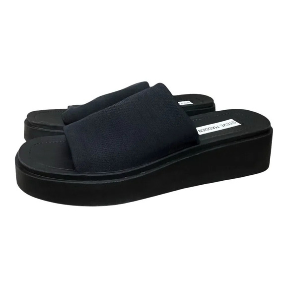 Steve Madden Shoes - Steve Madden Shoes Women Size 10 US Sandals Black Platform Wedge Slides Comfort